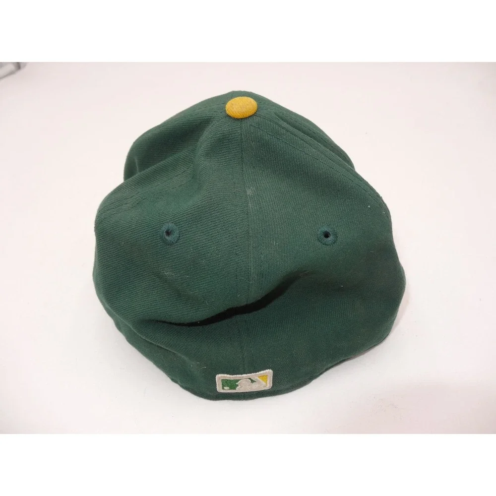 New Era 59FIFTY Oakland Athletics A's Fitted Hat Green Yellow Size 7 3/8